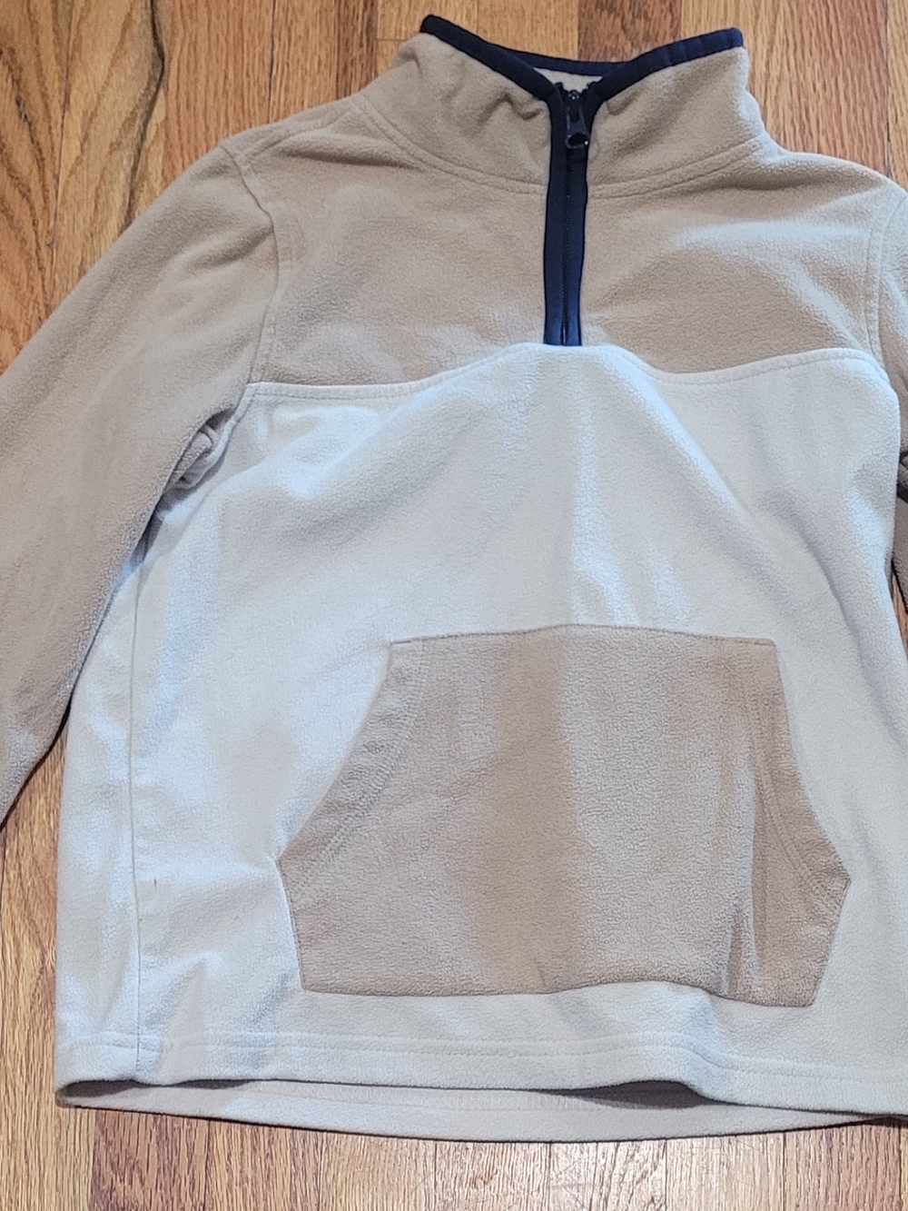 OshKosh B'gosh Two-Tone Beige & Cream Half-Zip Fleece Pullover
